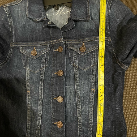 🆕 Mavi Samantha Denim Jacket Cropped | Mid Brushed Feather Blue - Picture 10 of 10